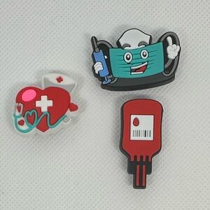 Medical-Themed Shoe Charms – Nurse & Healthcare – Set #2 – 3-Piece Set – NWOT